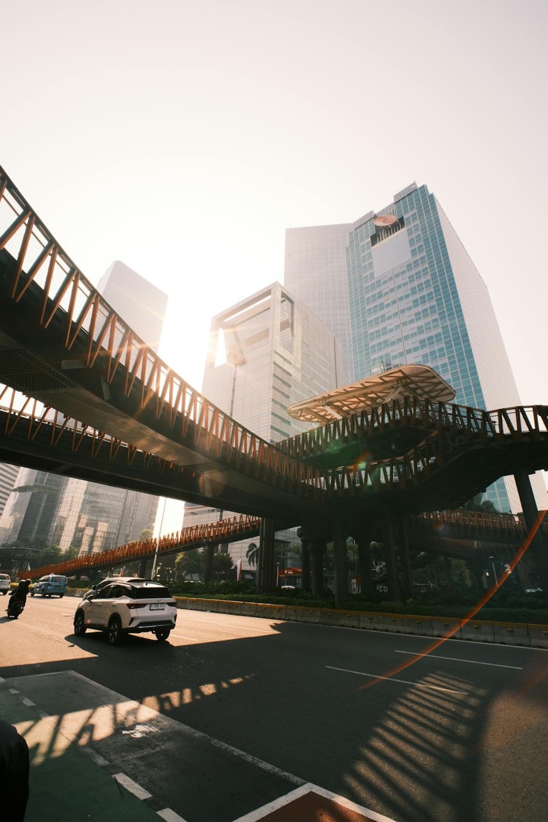 Jakarta Sudirman business district street view — near our Mega Kuningan office